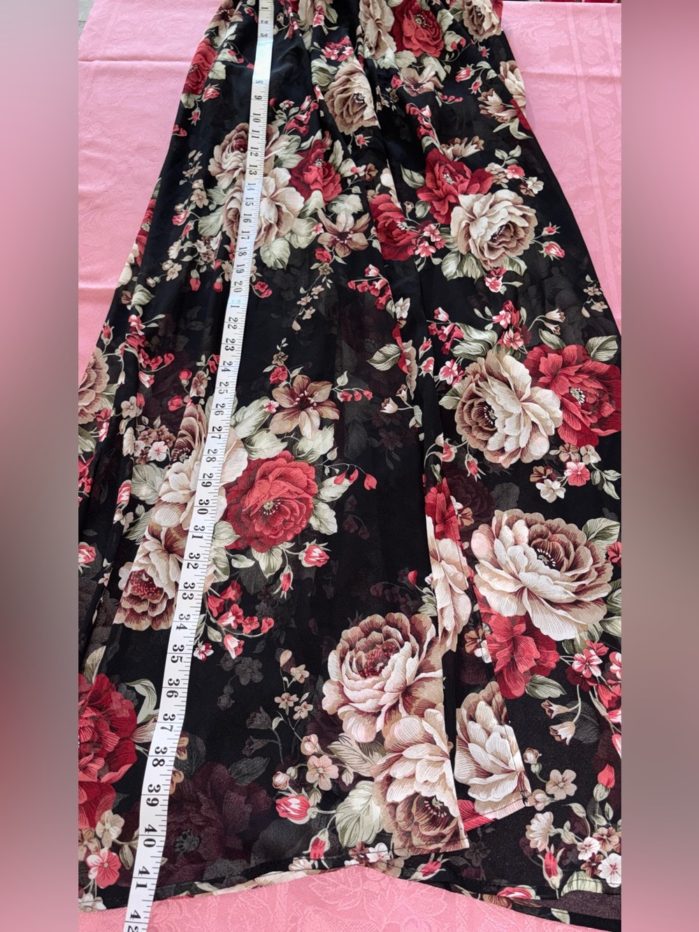 Pregnancy Floral Black with Front Slit Maxi Dress Perfect for Photoshoot - Picture 7 of 7